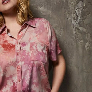 TORRID Stretch Challis Button-Front Shirt